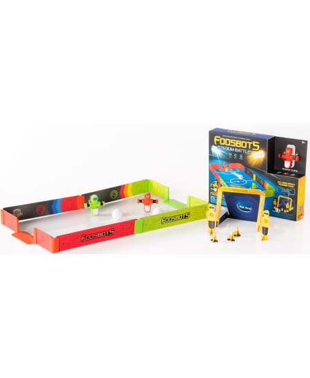 Naujos kartos stalo futbolas FatBrainToys „Foosbots Stadium“ (2 žaidėjai ir stadionas)