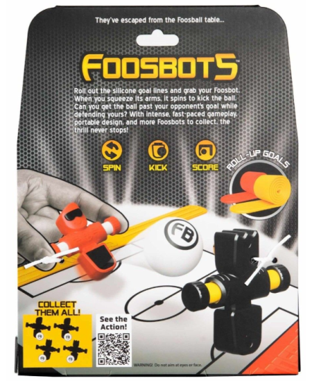 Naujos kartos stalo FatBrainToys „futbolas FoosBots“ (2 žaidėjų rinkinys)