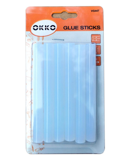 Skaidrios klijų lazdelės OKKO, 11,2 x 100 mm, 6 vnt