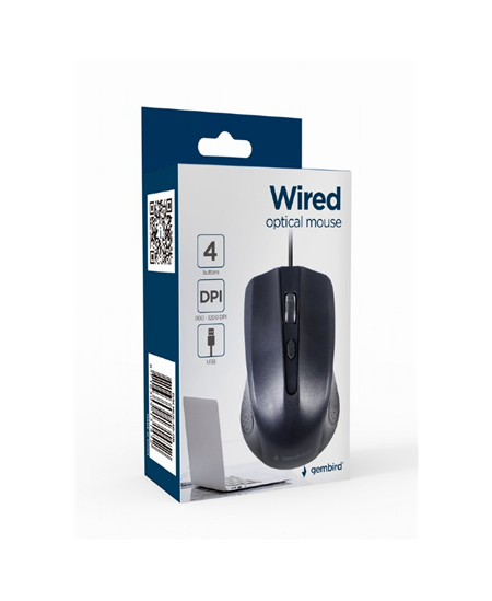 Gembird Optical Mouse | MUS-4B-01L | Wired | USB | Black