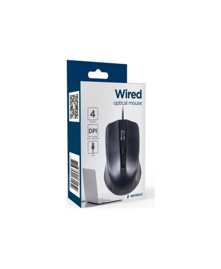 Gembird Optical Mouse | MUS-4B-01L | Wired | USB | Black