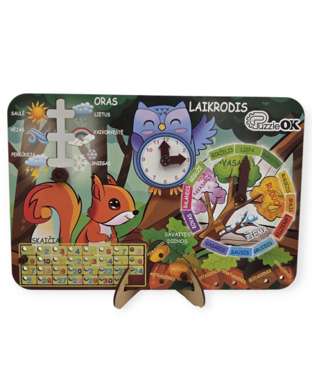 Medinis kalendorius „PUZZLEOK“, metų laikai, lietuviškas