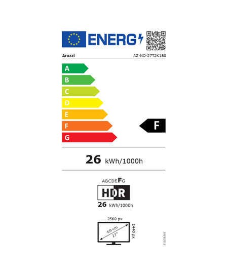 Arozzi | Nova | 27 " | IPS | QHD | 16:9 | 180 Hz | 1 ms | 2560 x 1440 pixels | 350 cd/m² | HDMI ports quantity 1 | Black