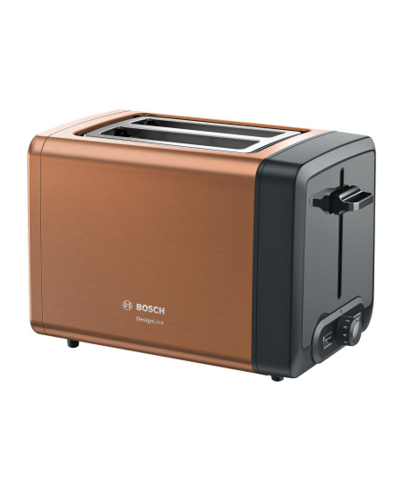 Bosch DesignLine Toaster TAT4P429 Power 970 W, Number of slots 2, Housing material Stainless Steel, Copper/Black