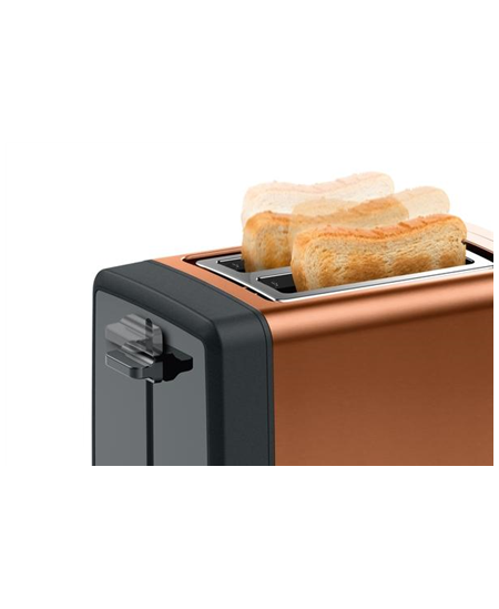 Bosch DesignLine Toaster TAT4P429 Power 970 W, Number of slots 2, Housing material Stainless Steel, Copper/Black