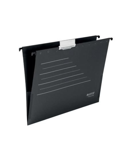 Kartotekinis vokas klijuotais šonais LEITZ, juodos spalvos