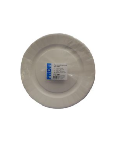 Vienkartinės lėkštės „PROFI“, popierinės, baltos, D 29 cm, 25 vnt.