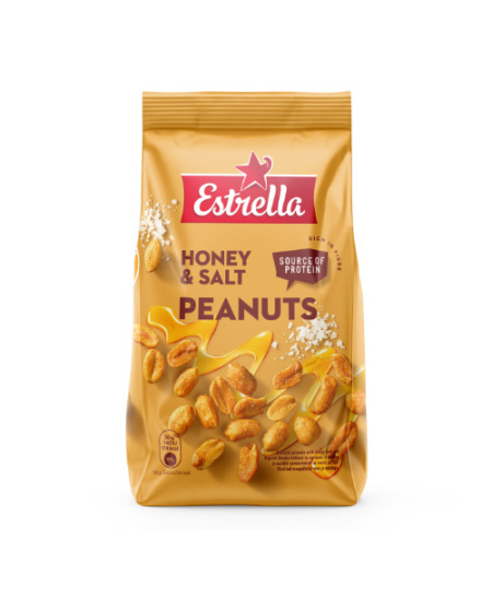 Kepinti žemės riešutai ESTRELLA, su medumi ir druska, 240 g
