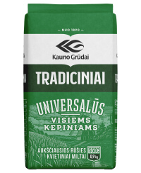 Tradiciniai kvietiniai miltai, KAUNO GRŪDAI, 550C, 0,9 kg