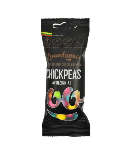 Avinžirniai ROUNDOOZE, vaisių skonio šokolade, 50 g