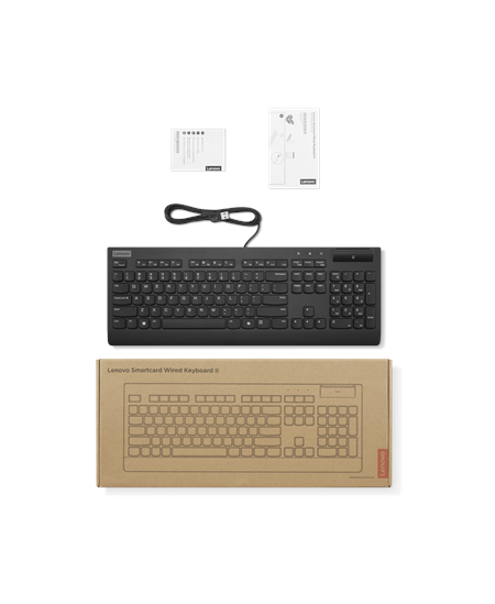 Lenovo Smartcard II | Keyboard | Wired | Estonian | Black | USB-A | Plunger type switch