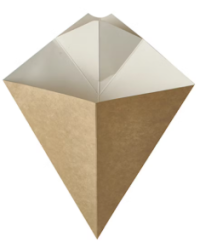 Kūgio formos indelis Kraft, su padažine, 19.5 x 16.5 cm, 50 vnt