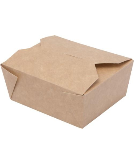 Vienkartinė dėžutė maistui „Lunch“, šv. ruda, popierius, 14 x 10 x 5 cm, 50 vnt.