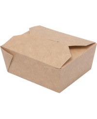 Vienkartinė dėžutė maistui Lunch, šv. ruda, popierius, 14 x 10 x 5 cm, 50 vnt