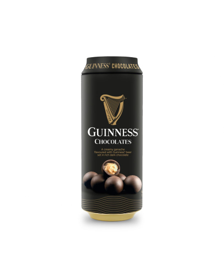Juodojo šokolado saldainiai GUINNESS, su kremu, alumi, skardinėje, 125 g