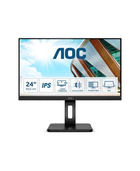 AOC | Q24P2Q | 23.8 " | IPS | QHD | 16:9 | 75 Hz | 4 ms | 2560 x 1440 | 250 cd/m² | Headphone out (3.5mm) | HDMI ports qua