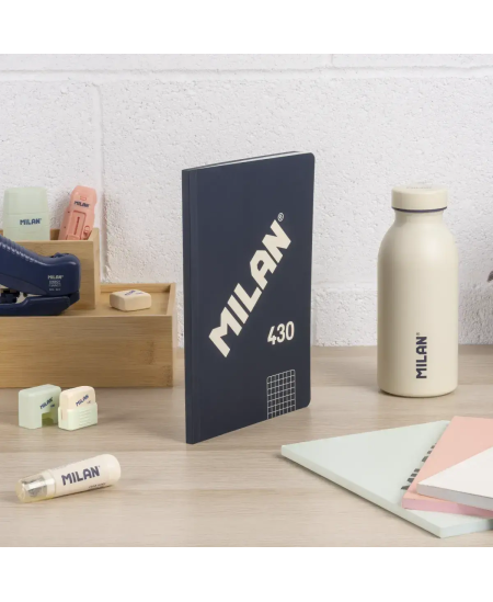 Sąsiuvinis langeliais MILAN, A5, 48 lapai, mėlynas