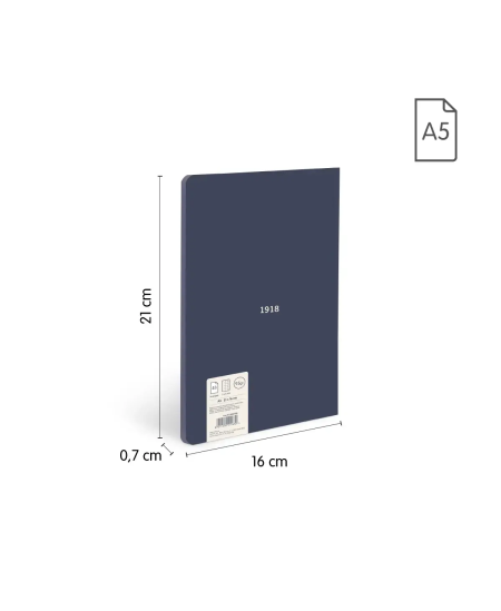 Sąsiuvinis langeliais MILAN, A5, 48 lapai, mėlynas