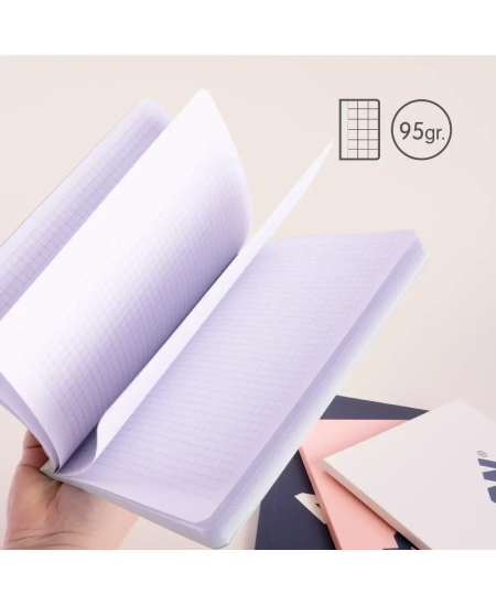 Sąsiuvinis langeliais MILAN, A5, 48 lapai, mėlynas