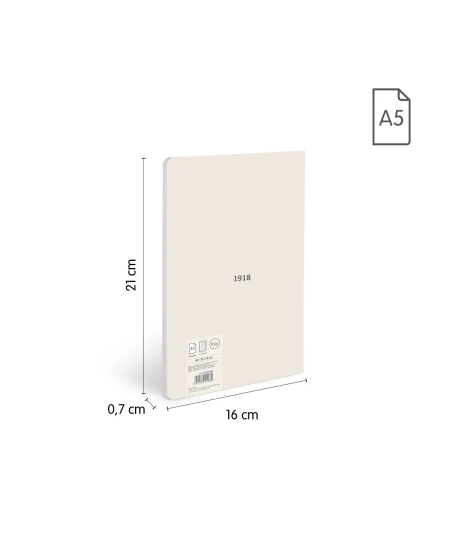 Sąsiuvinis langeliais MILAN, A5, 48 lapai, smėlio