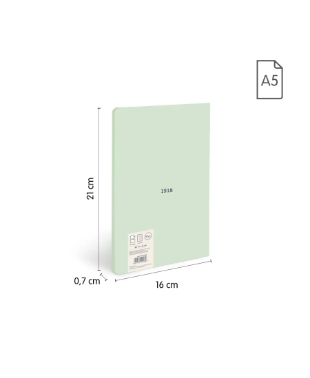 Sąsiuvinis langeliais MILAN, A5, 48 lapai, žalias