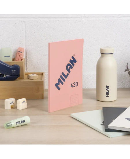 Sąsiuvinis langeliais MILAN, A5, 48 lapai, rožinis