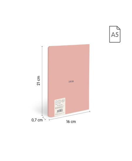 Sąsiuvinis langeliais MILAN, A5, 48 lapai, rožinis