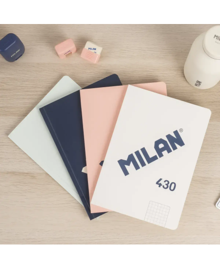 Sąsiuvinis langeliais MILAN 430, A5, 48 lapai, rožinis