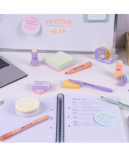 Lipnūs lapeliai MILAN, 250 lapelių, pastelinės spalvos