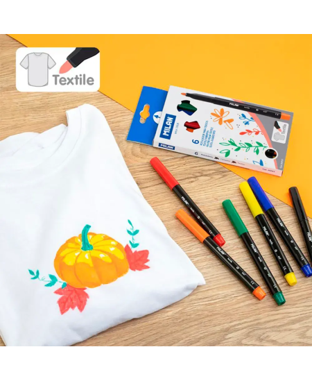 Flomasteriai MILAN tekstilei, 6 spalvų