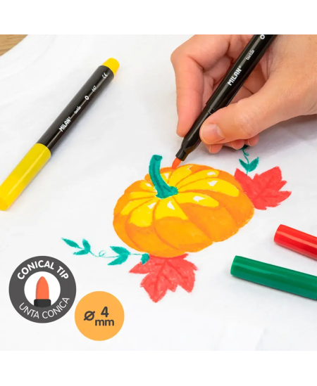 Flomasteriai MILAN tekstilei, 6 spalvų