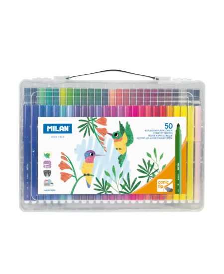 Flomasteriai MILAN,  50 vnt., 50 spalvų