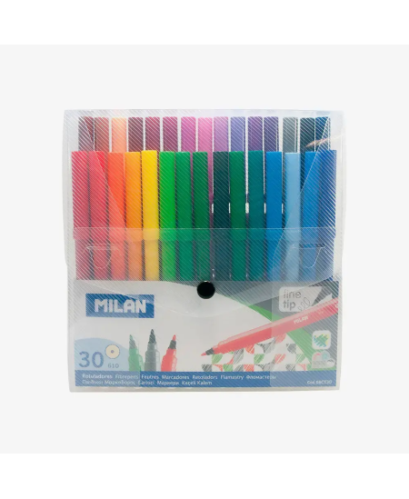 Flomasteriai MILAN, 30 vnt, 30 spalvų