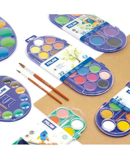 Akvarelė MILAN su teptuku, 12 spalvų