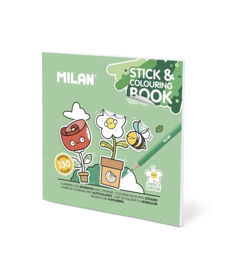 Spalvinimo knygelė MILAN Green & Grow, su lipdukais