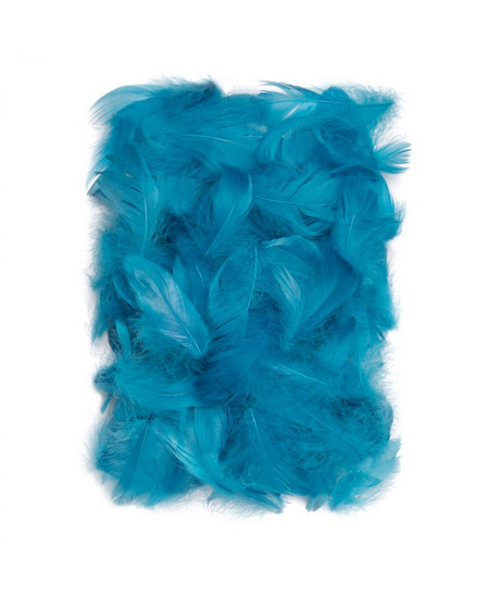 Dekoratyvinės plunksnos, 5–12 cm, 10 g, turkio spalvos