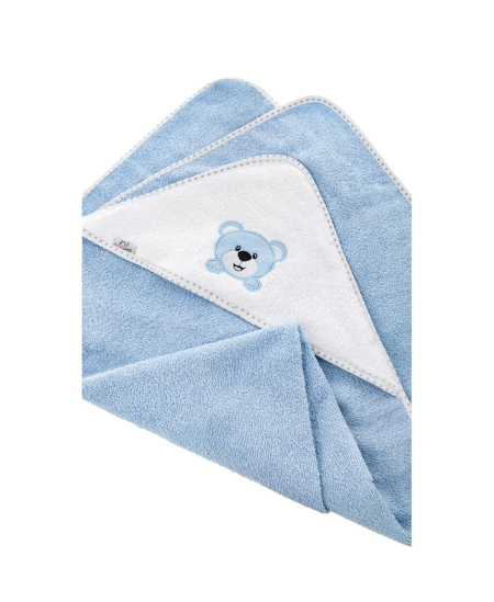 Rankšluostis su gobtuvu BOCIOLAND, 80x80, mėlynas meškiukas