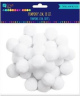 Akriliniai burbuliukai, balti, 5 cm, 30 vnt.