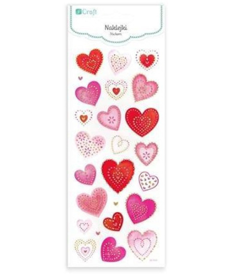 Brokatiniai lipdukai Širdys, 25 vnt.