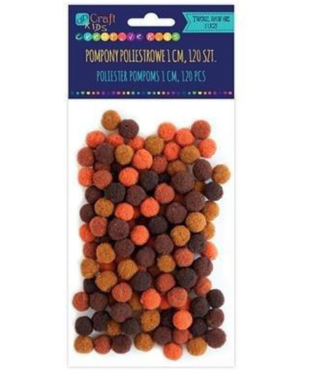 Akriliniai burbuliukai, rudi, 1 cm, 120 vnt.