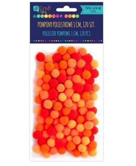 Akriliniai burbuliukai, oranžiniai, 1 cm, 120 vnt.