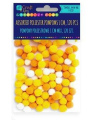 Akriliniai burbuliukai, geltoni, 1 cm, 120 vnt.