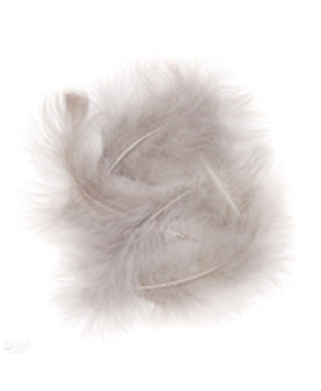 Dekoratyvinės kalakutų plunksnos, pilkos, 15 cm, 5 vnt.