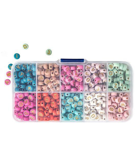 Karoliukų vėrimo rinkinys, 10 spalvų, apie 282 vnt.