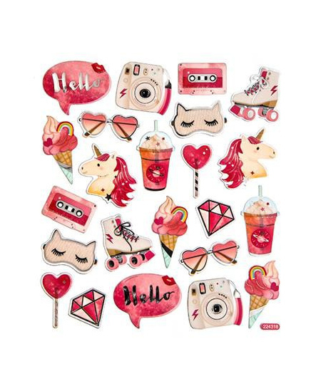 Lipdukai Rausvi Elementai, 24 vnt.