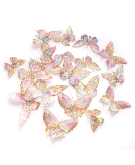 Lipdukai Drugeliai, rožiniai, 20 vnt.