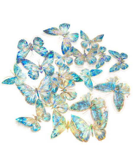 Lipdukai Drugeliai, melsvi, 20 vnt.