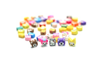 Polimerinio molio karoliukai GYVŪNĖLIAI 1cm 48vnt