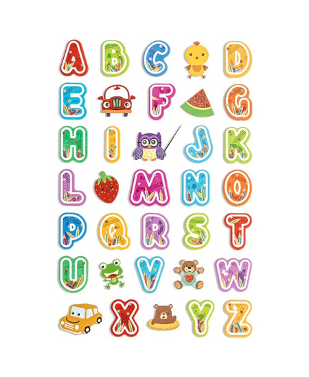 Lipdukai blizgantys Abėcėlė, 35 vnt.