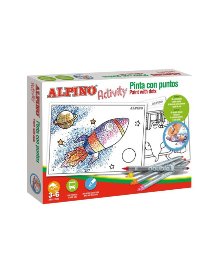 Spalvinimo rinkinys ALPINO Activity, 12 dvipusių flomasterių